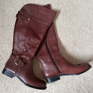 Naturalizer Wide Calf Rich Brown Over the Knee Boots New